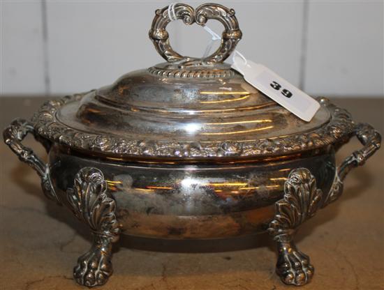 Old Sheffield plate saucer tureen and cover